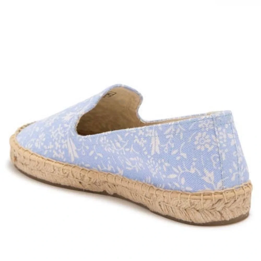 NWOT/NWOB Soludos Blue Bonnet Espadrilles Slip On Floral Flats Shoes Size 10